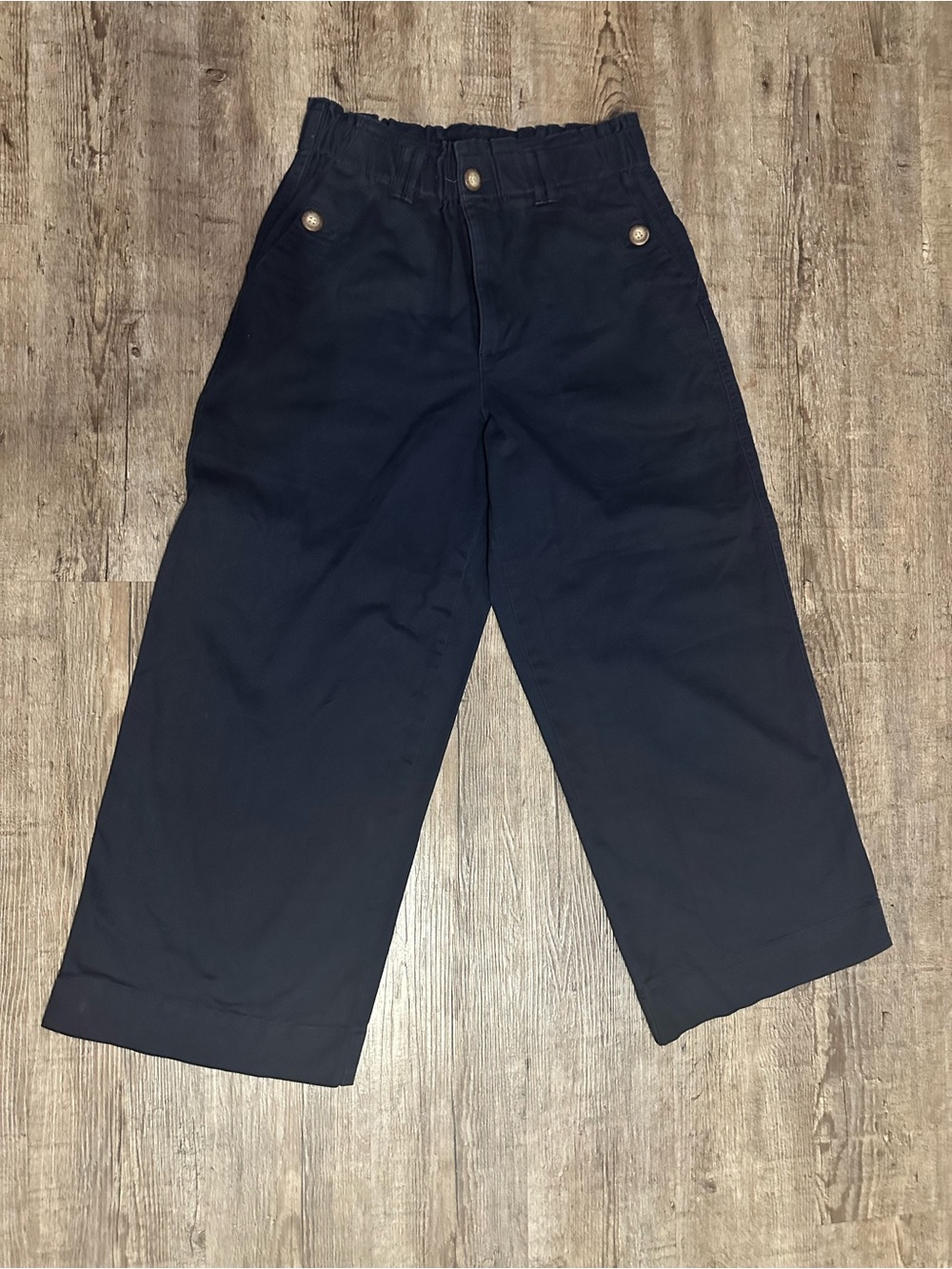 Democracy Navy Blue Elastic Waist Trousers Pants Size 8 NWOT